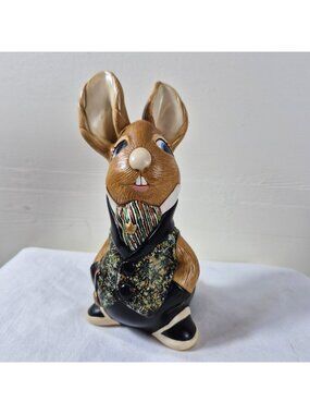 Vintage Pendelfin Uncle Soames Rabbit 7" Figurine Hand Painted England Retired